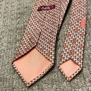 Hermes Tie Excellent Condition Pink Burgundy